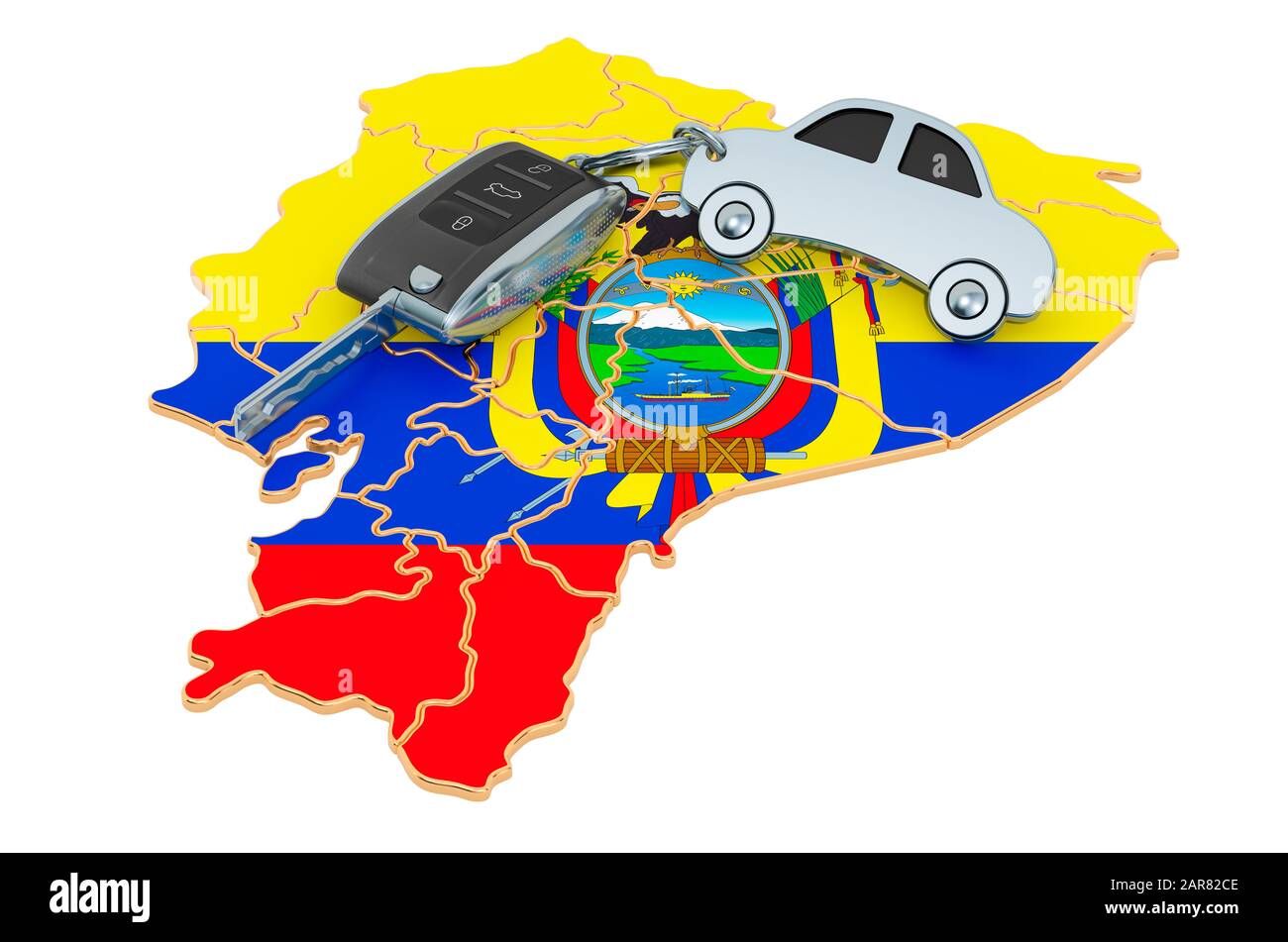 Sale or rent car in Ecuador concept, 3D rendering isolated on white background Stock Photo Alamy