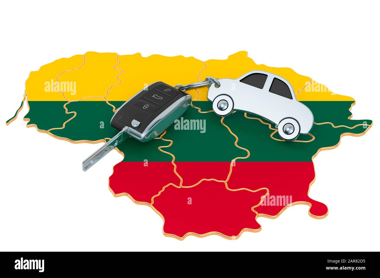 Sale or rent car in Lithuania concept, 3D rendering isolated on white background Stock Photo Alamy