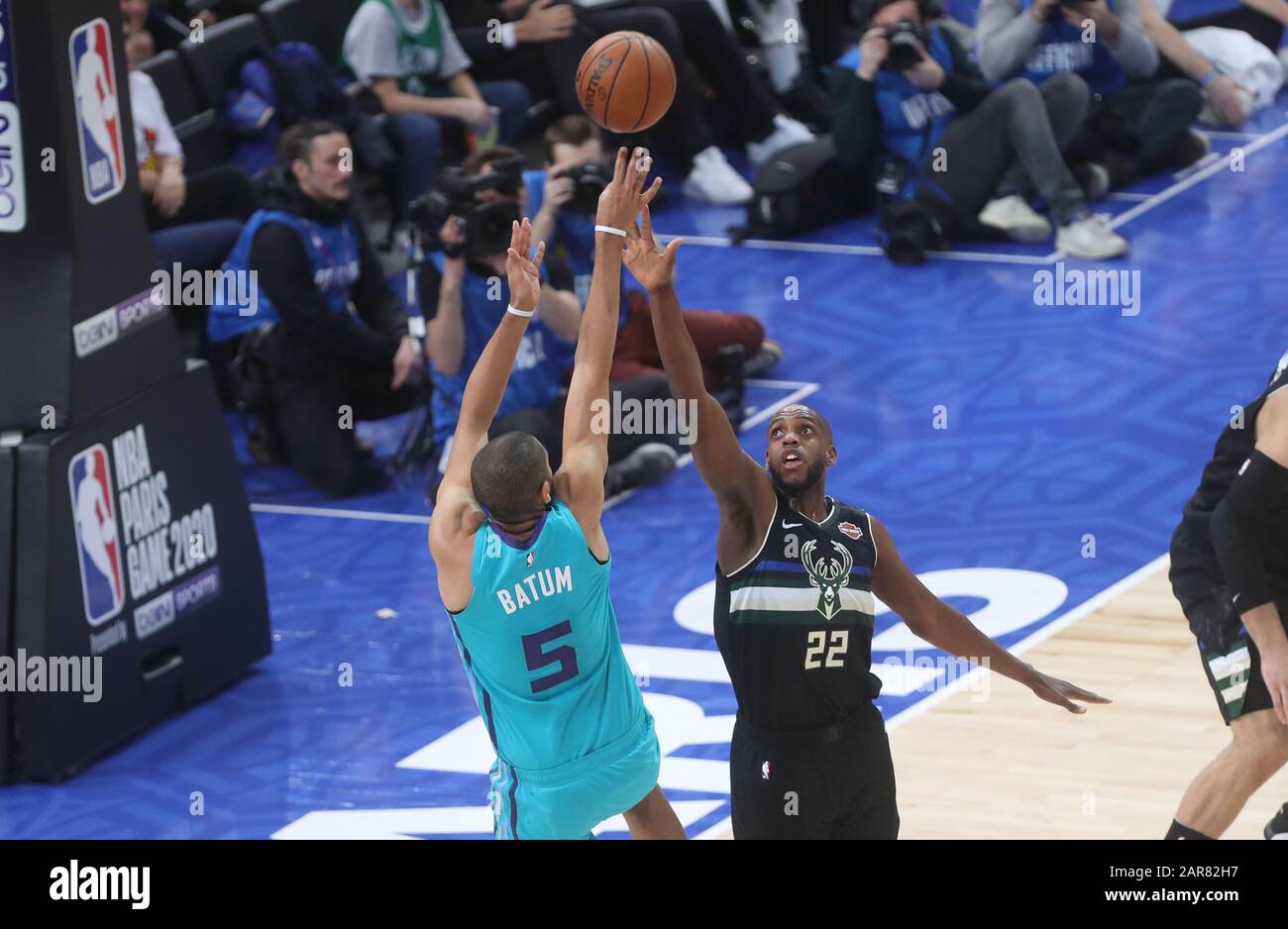 during the NBA Paris Game 2020 basketball match between Milwaukee Bucks and  Charlotte Hornets on January 24, 2020 at AccorHotels Arena in Paris, France  - Photo Laurent Lairys / DPPI Stock Photo - Alamy