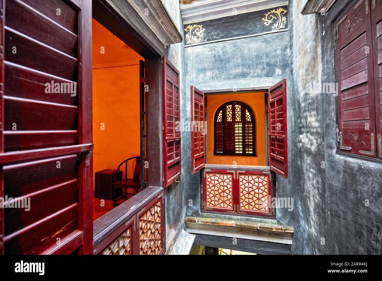 Interior view of the Mandarin’s House (Casa da Cheang), family home of Zheng Guanying (1842-1921). Macau, China. Stock Photo