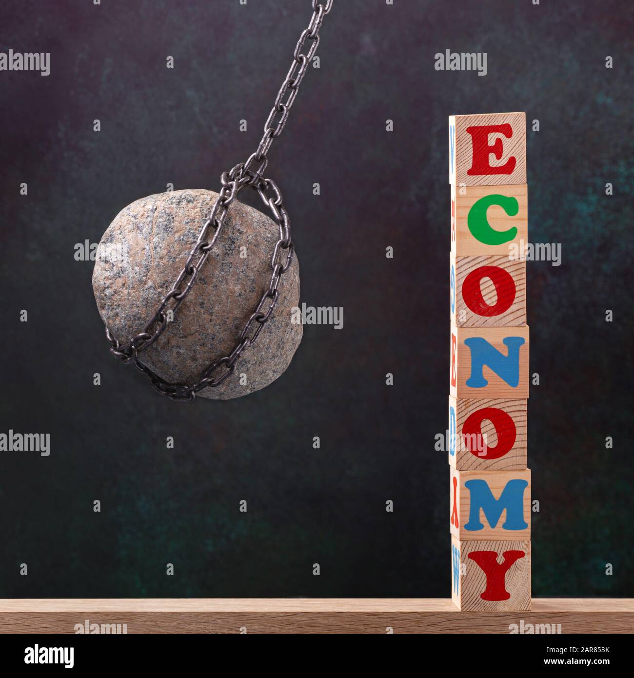 Economic blow concept Stock Photo