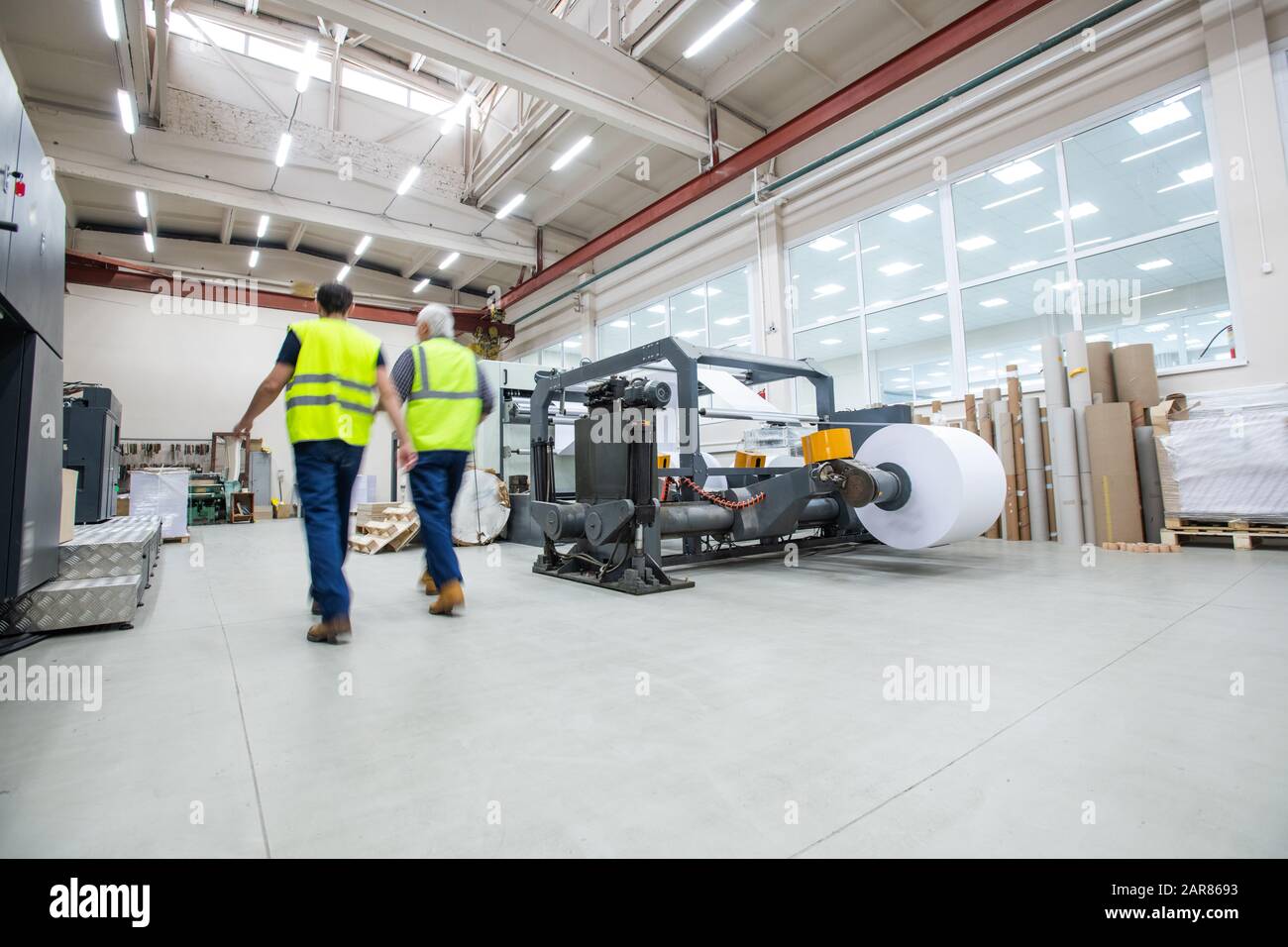 Workers of printing plant Stock Photo