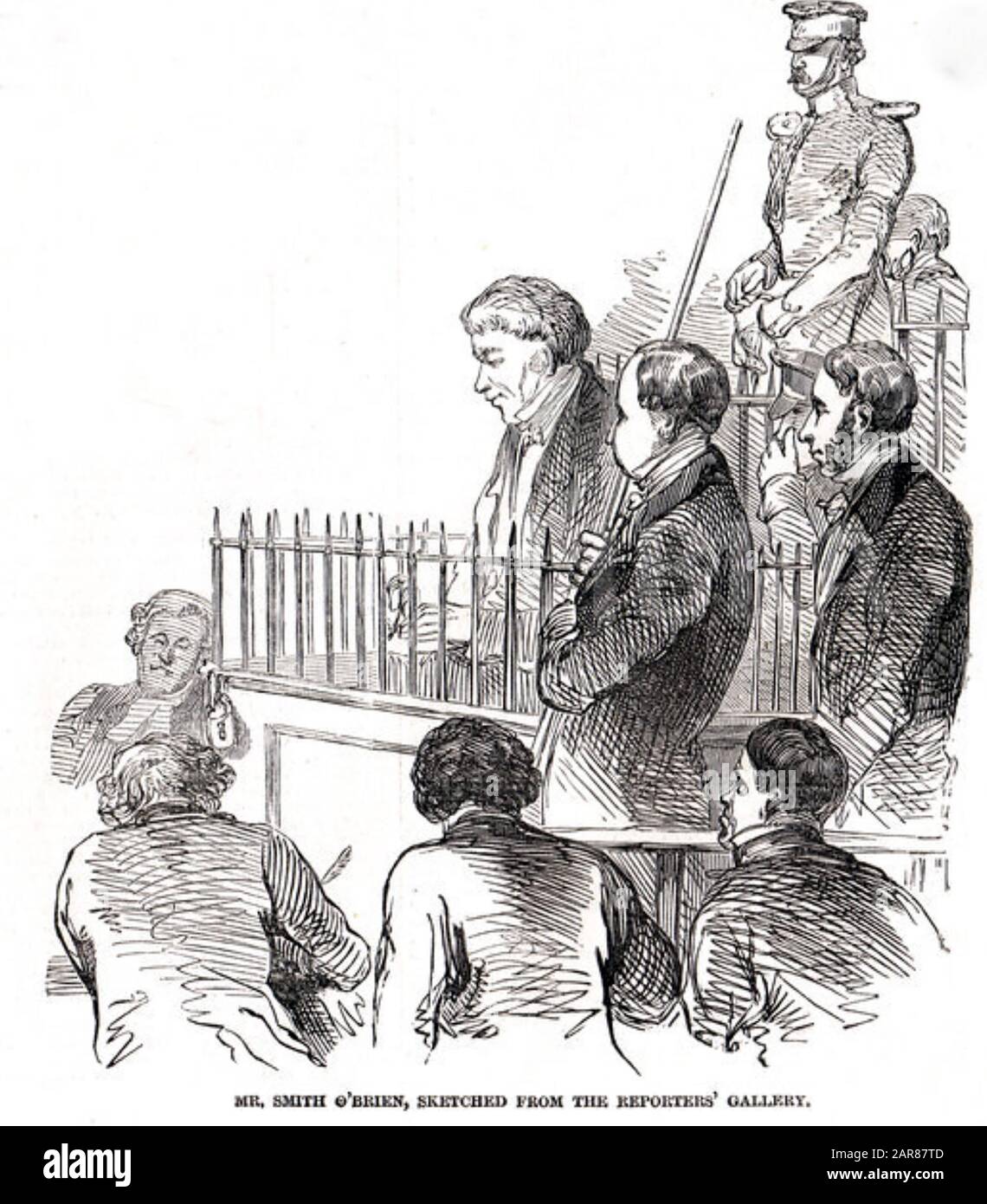 WILLIAM SMITH O'BRIEN (1803-1864) Irish nationalist MP and leader of the Young Ireland movement at his 1848 trial. Stock Photo