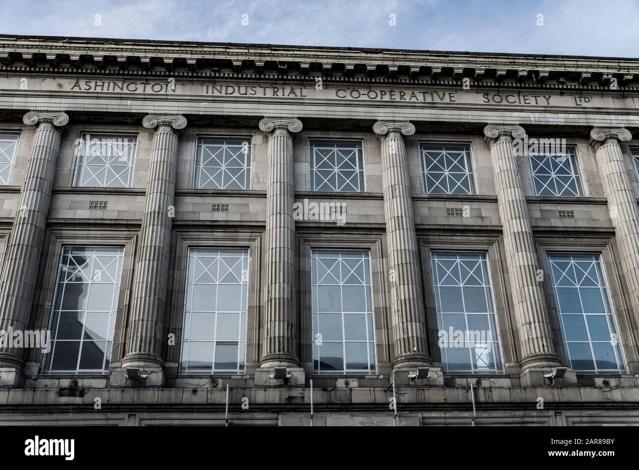 Facade of the Ashington Co-operative Society building, Northumberland Stock Photo