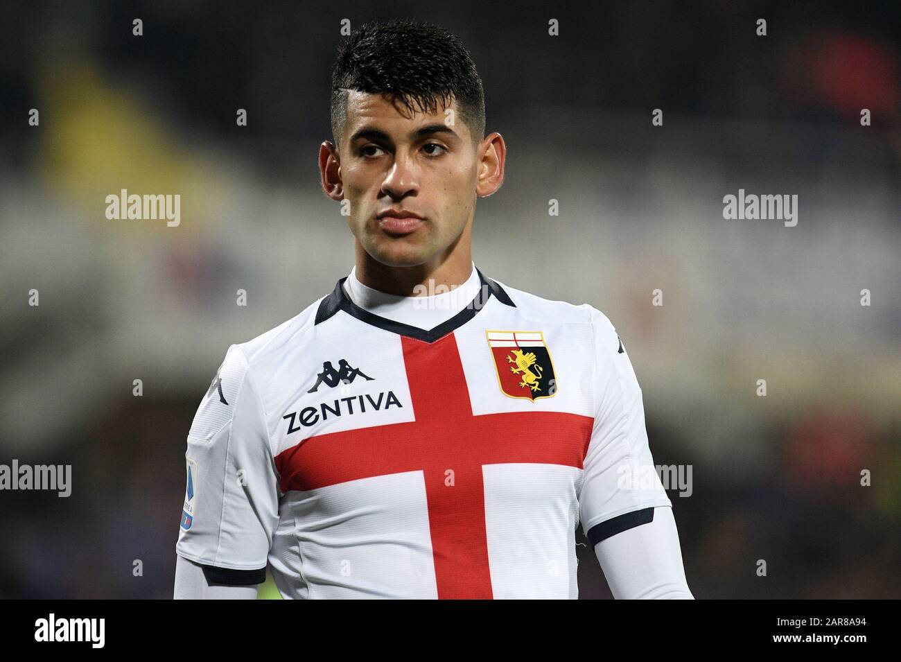 cristian romero (genoa) during ACF Fiorentina vs Genoa CFC, Firenze, Italy, 25 Jan 2020, Soccer italian Serie A soccer match Stock Photo