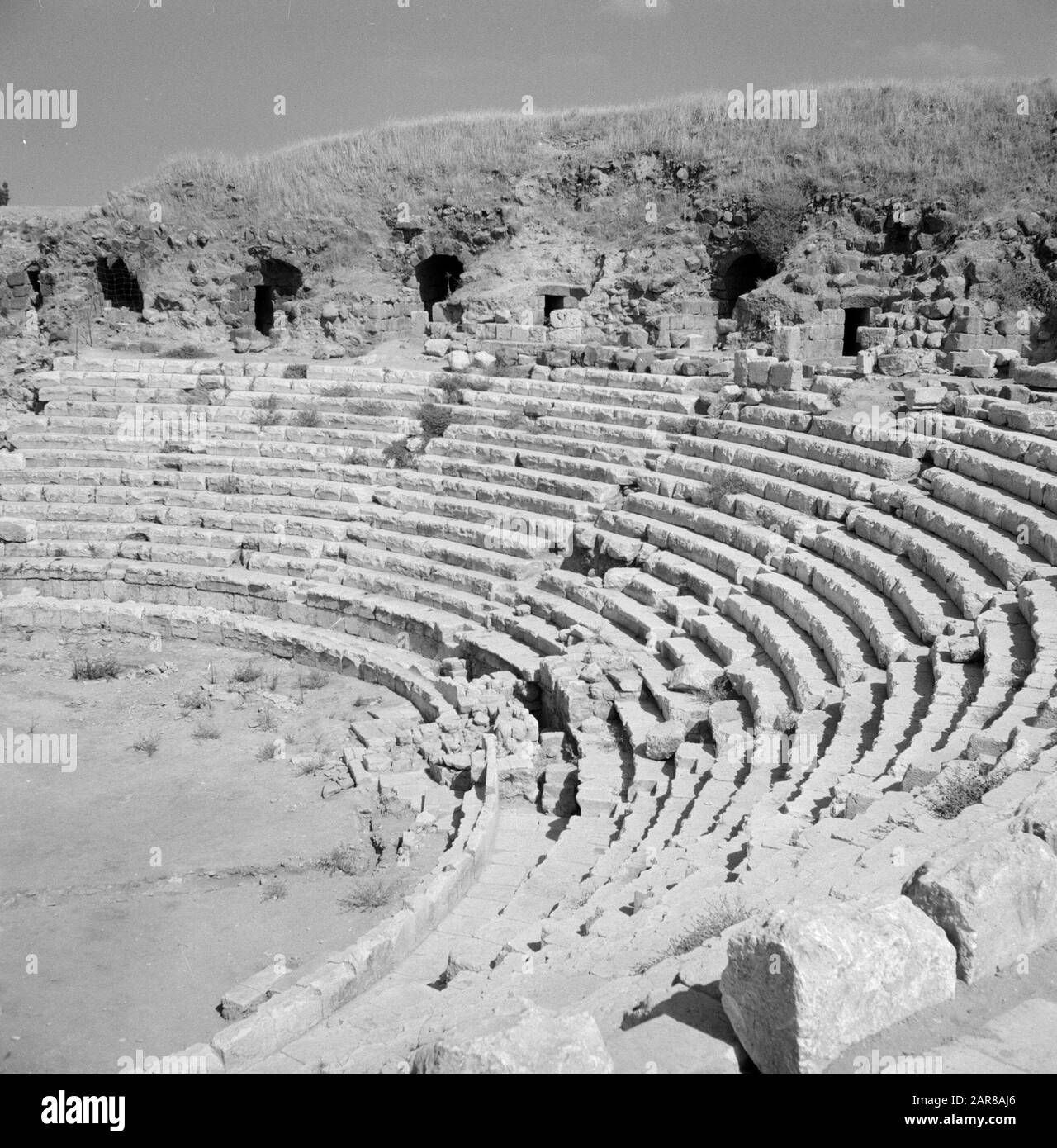 Roman amphitheater in beit shean Black and White Stock Photos & Images -  Alamy
