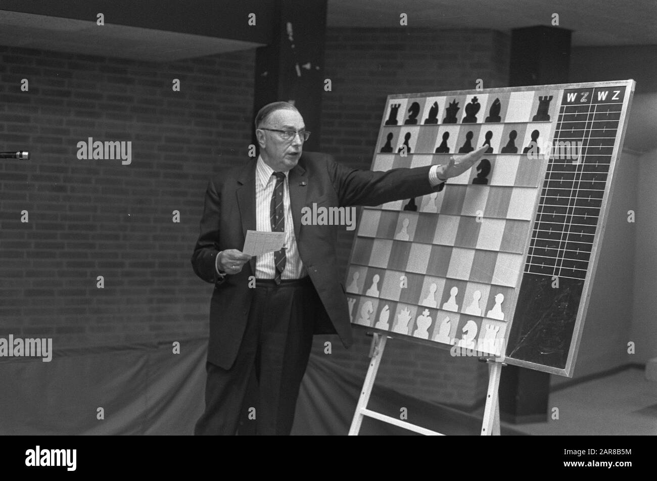 Bobby Fischer in Hilton Hotel in Amsterdam for talks with FIDE president  Max Euwe (right) on the world championship duel with Boris Spassky, January  31, 1972, chess, sports, The Netherlands, 20th century