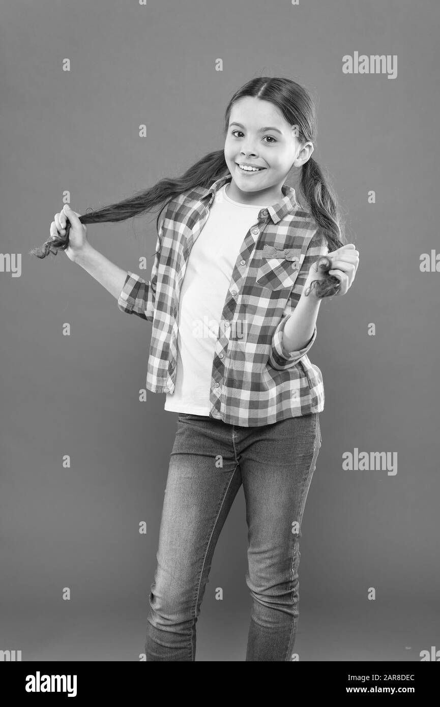 Haircut and hair donation. Hairstyle for kids. Small child long hair