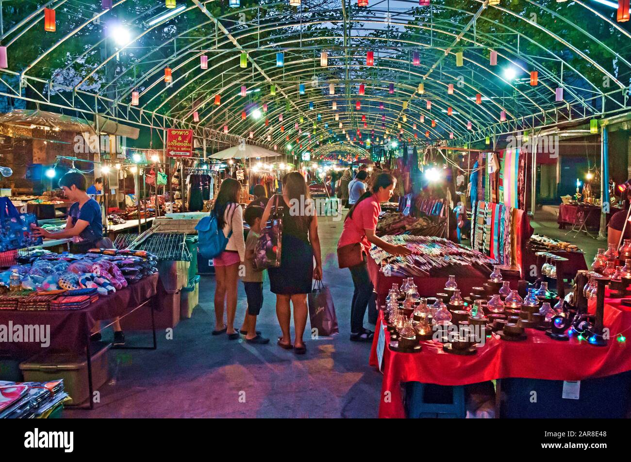 Anusarn Walking Street, a night market in Chiang Mai, northern Thailand Stock Photo