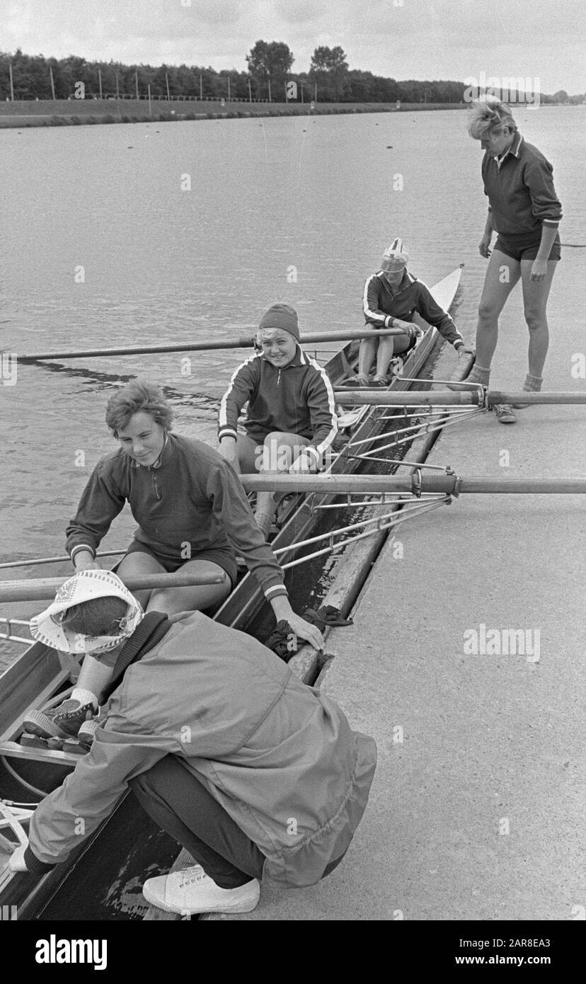 Four ladies rowing Black and White Stock Photos & Images - Alamy