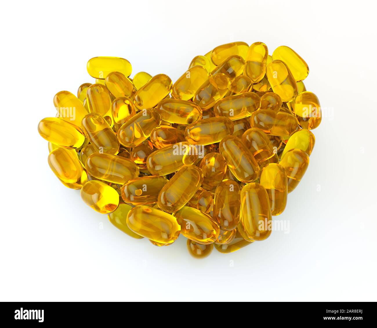 Fish Oil Capsules for health. Omega3 and vitamin capsules isolated on