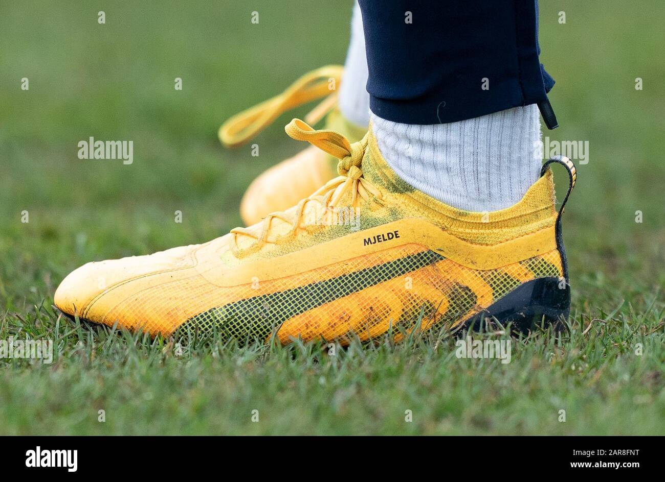 The Puma football boots of Maren Mjelde of Chelsea Women during the Women's  FA Cup 4th round match between Charlton Athletic Women and Chelsea Women at  The Oakwood, Old Road, Crayford on