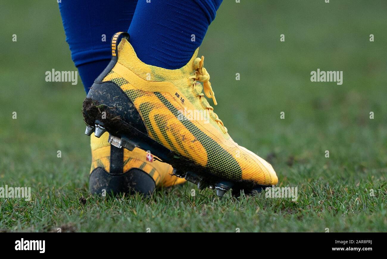 The Puma football boots of Ramona Bachmann of Chelsea Women during the  Women's FA Cup 4th round match between Charlton Athletic Women and Chelsea  Women at The Oakwood, Old Road, Crayford on
