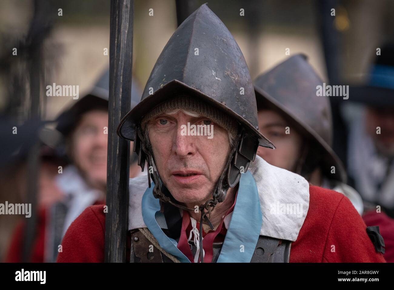 Annual re-enactment of King Charles I execution parade by the English Civil War Society (ECWS) in London, UK. Stock Photo