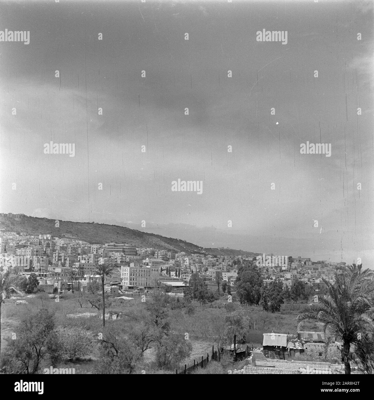 Israel 1948-1949: Haifa  City and the Carmelberg Date: 1948 Location: Haifa, Israel, Carmel Keywords: mountains, buildings, panoramas, cities Stock Photo