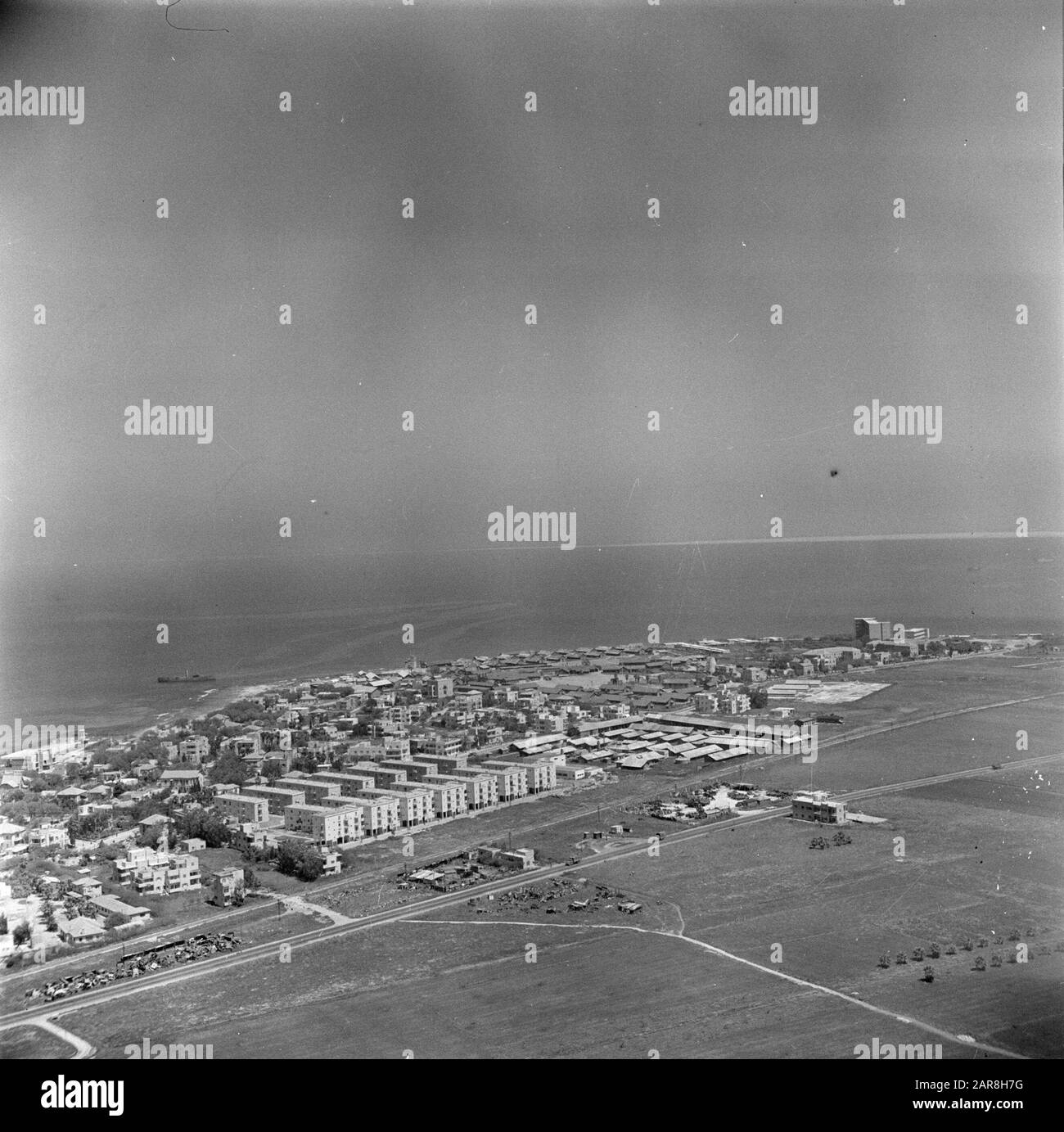 Israel 1948-1949: Haifa  City district on the coast Date: 1948 Location: Haifa, Israel Keywords: coasts, panoramas, cities Stock Photo