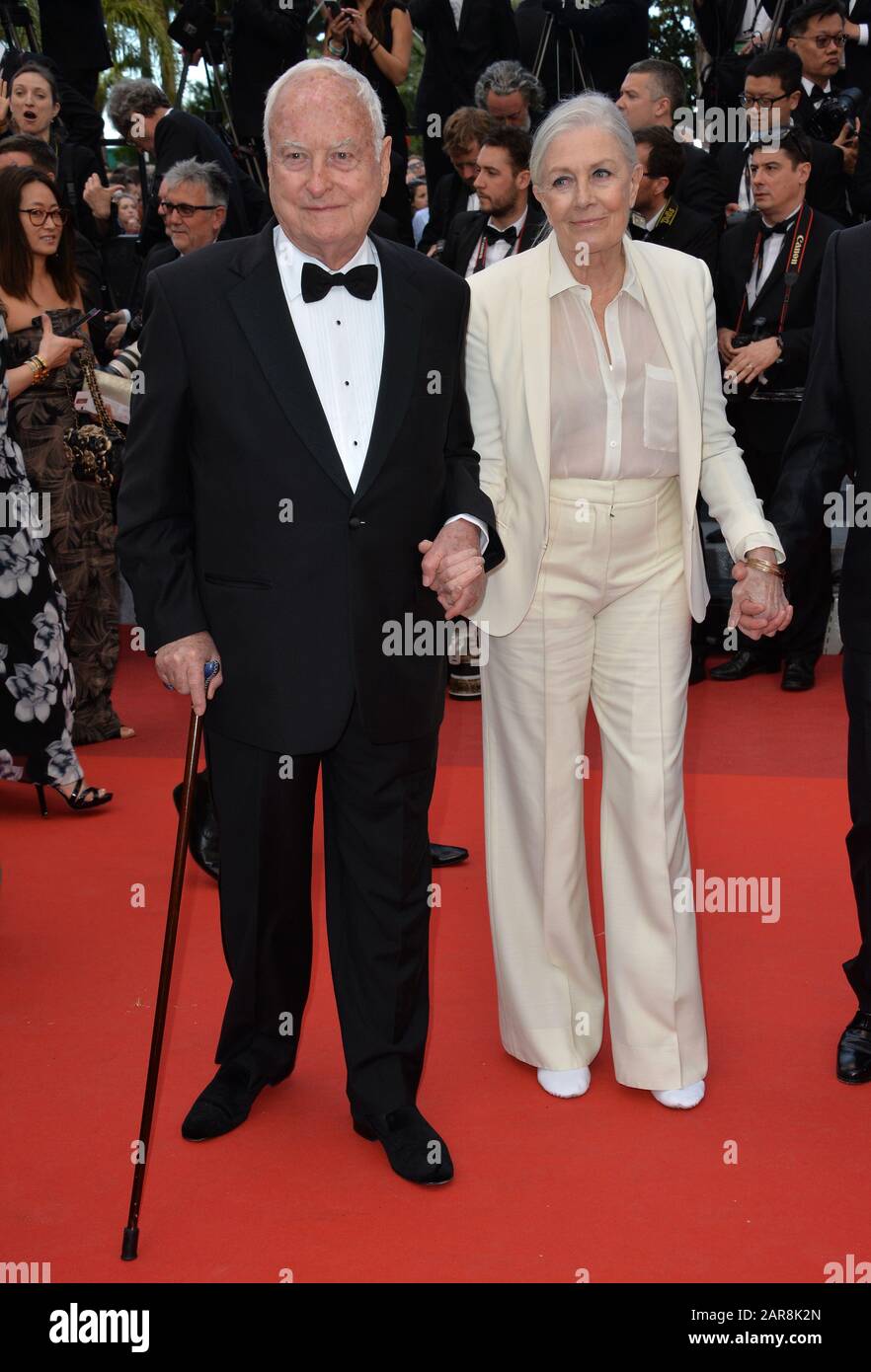 CANNES, FRANCE - MAY 12, 2016: Actress Vanessa Redgrave & director James Ivory at the gala premiere for 'Money Monster' at the 69th Festival de Cannes. Stock Photo