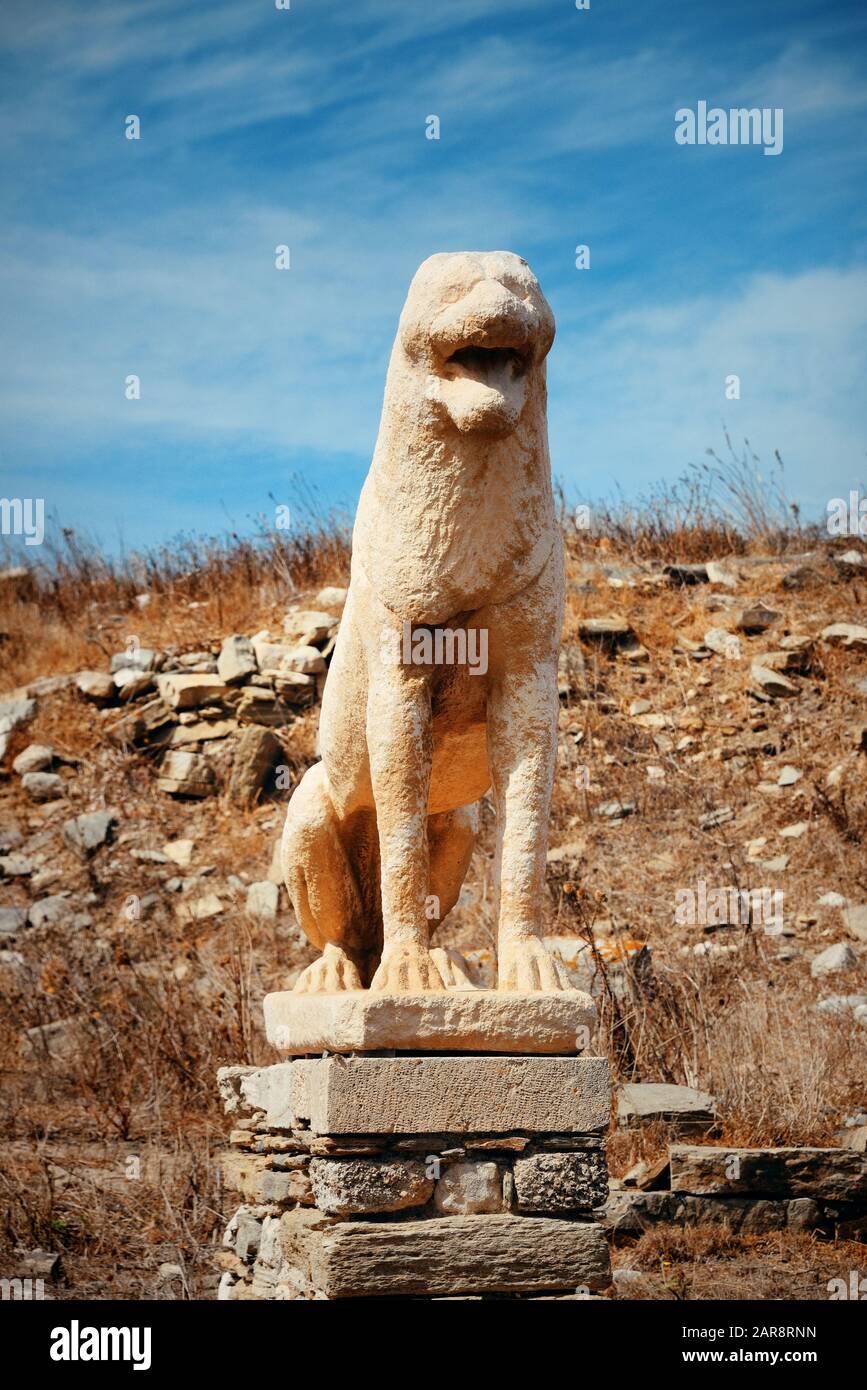 The terrace of the lions delos hi-res stock photography and images - Alamy