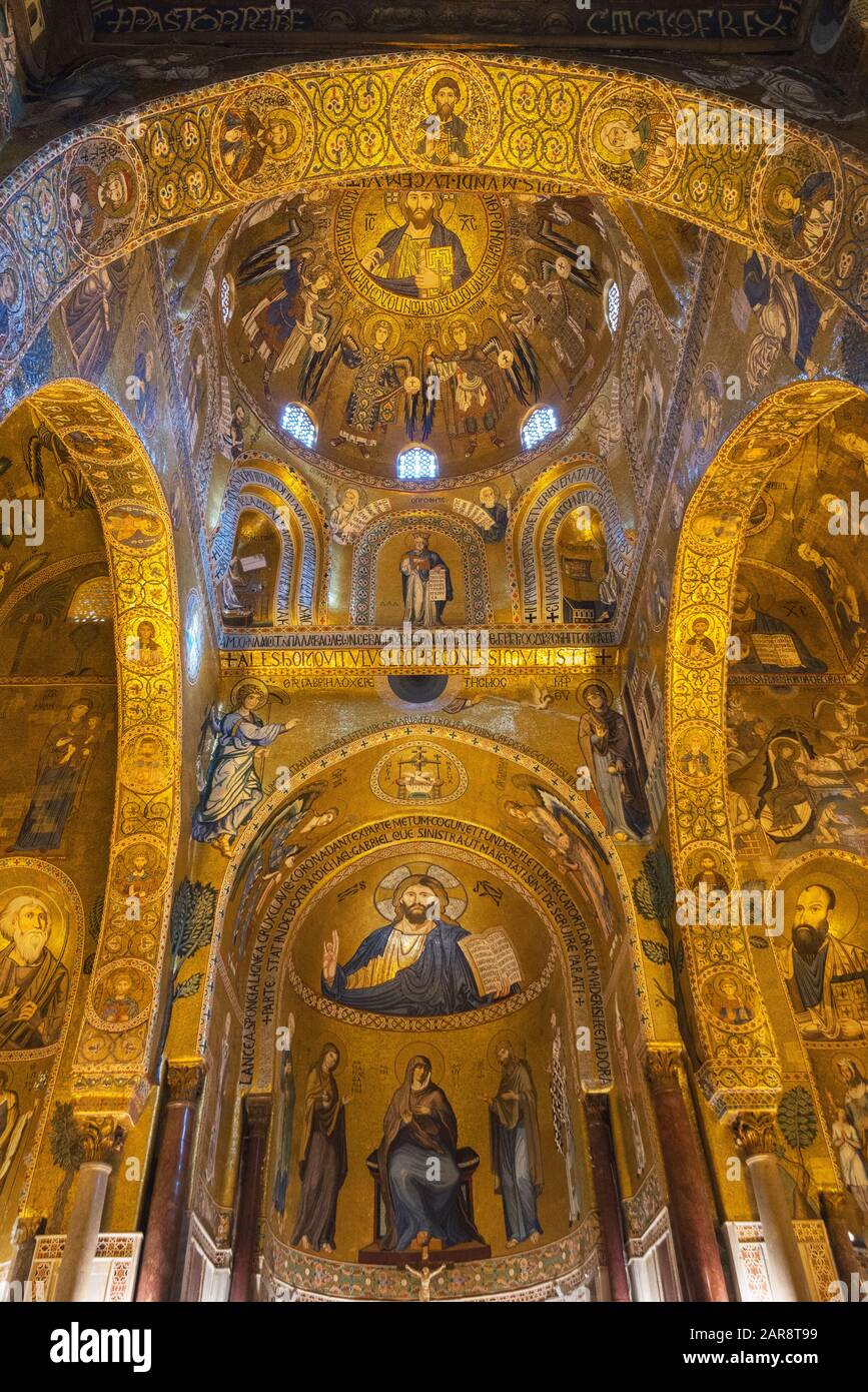 Capella Palatina, Palermo, Sicily, Italy, Europe, Stock Photo