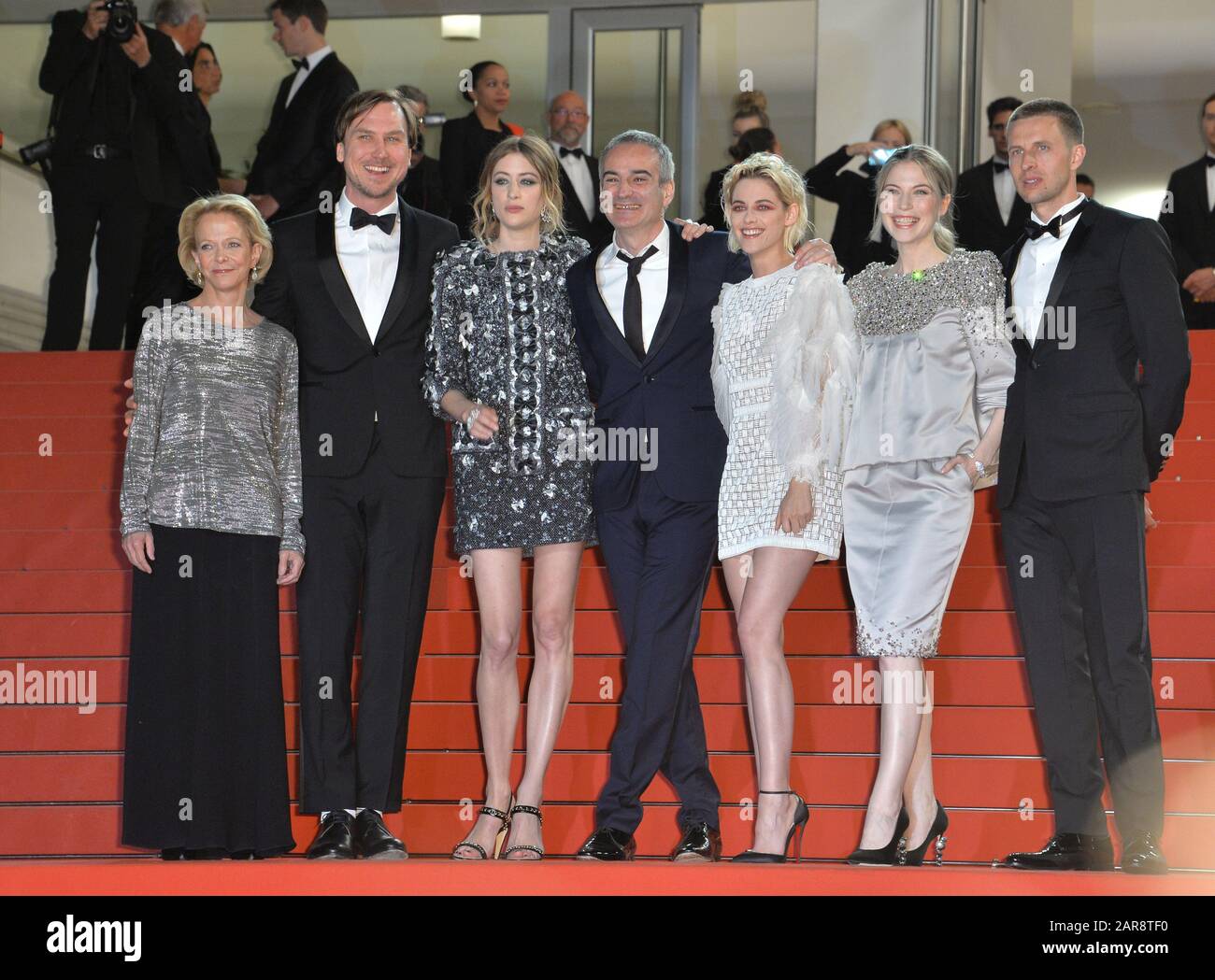 CANNES, FRANCE - MAY 17, 2016: Director Olivier Assayas & actress Kristen Stewart & cast at the gala premiere of 'Personal Shopper' at the 69th Festival de Cannes. Stock Photo