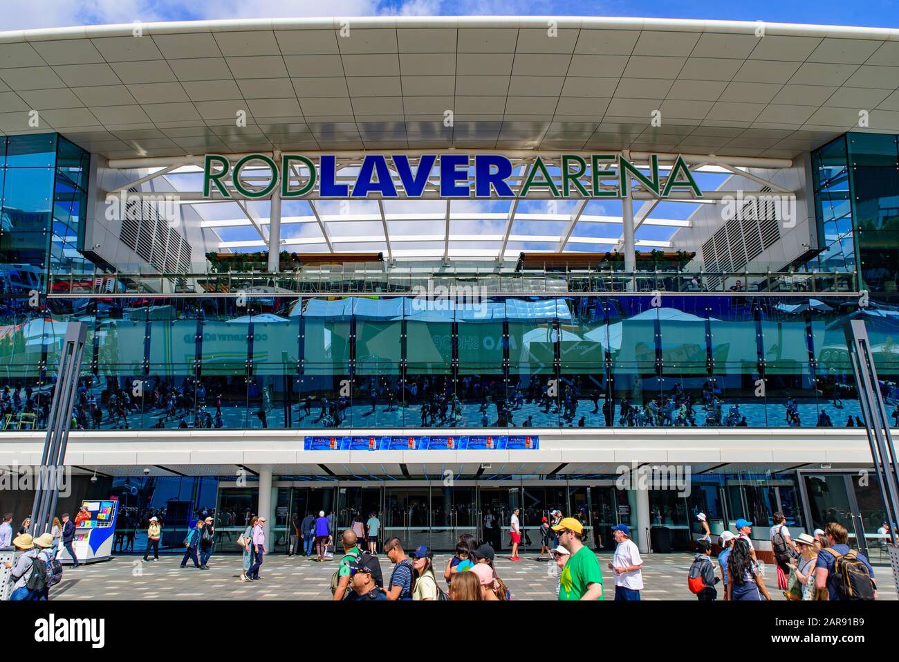 Rod Laver Arena for Australian Open 2020, a tennis venue at Melbourne Park, Melbourne, Australia Stock Photo