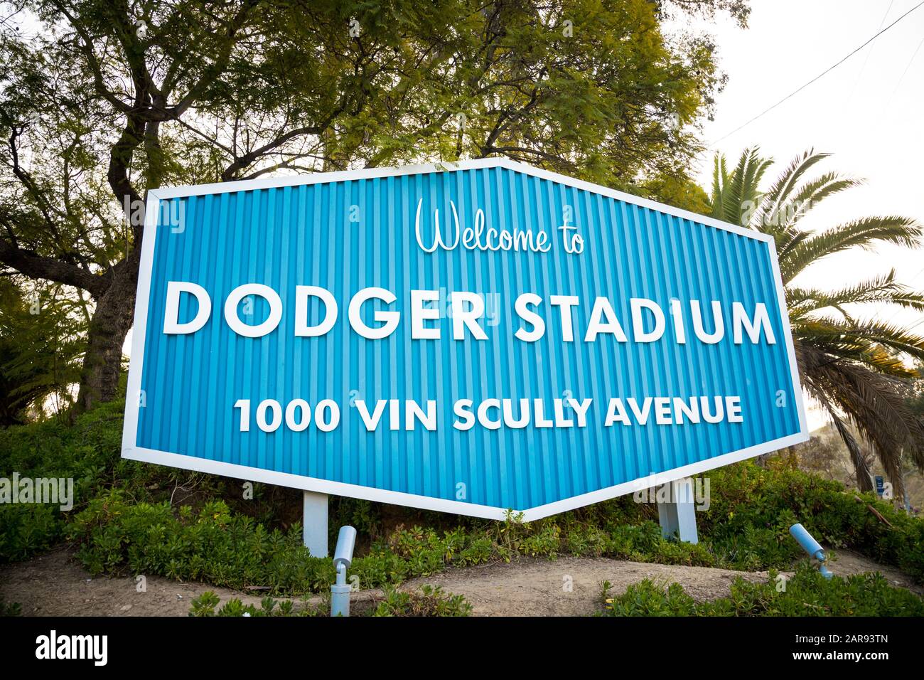 Dodger stadium sign baseball Los angeles Stock Photo Alamy