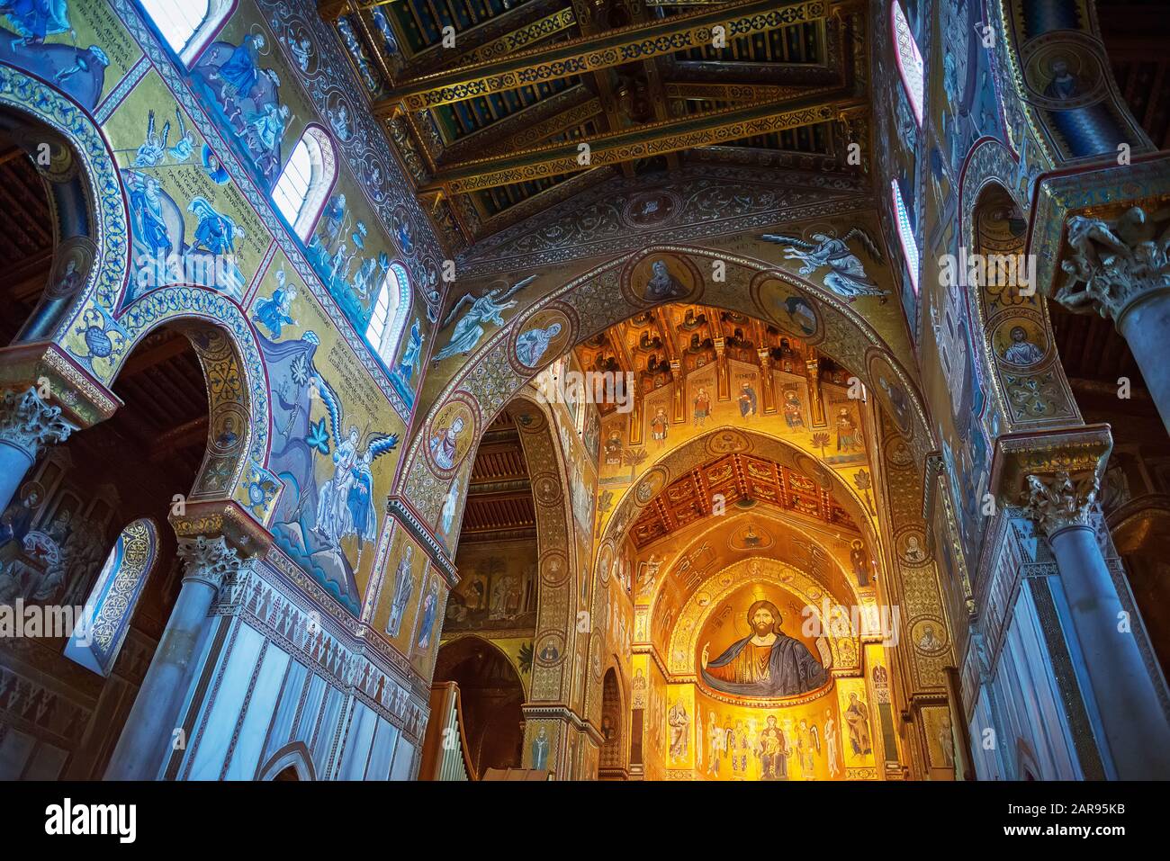 Cathedral of Monreale, Monreale, Palermo, Sicily, Italy, Europe Stock ...