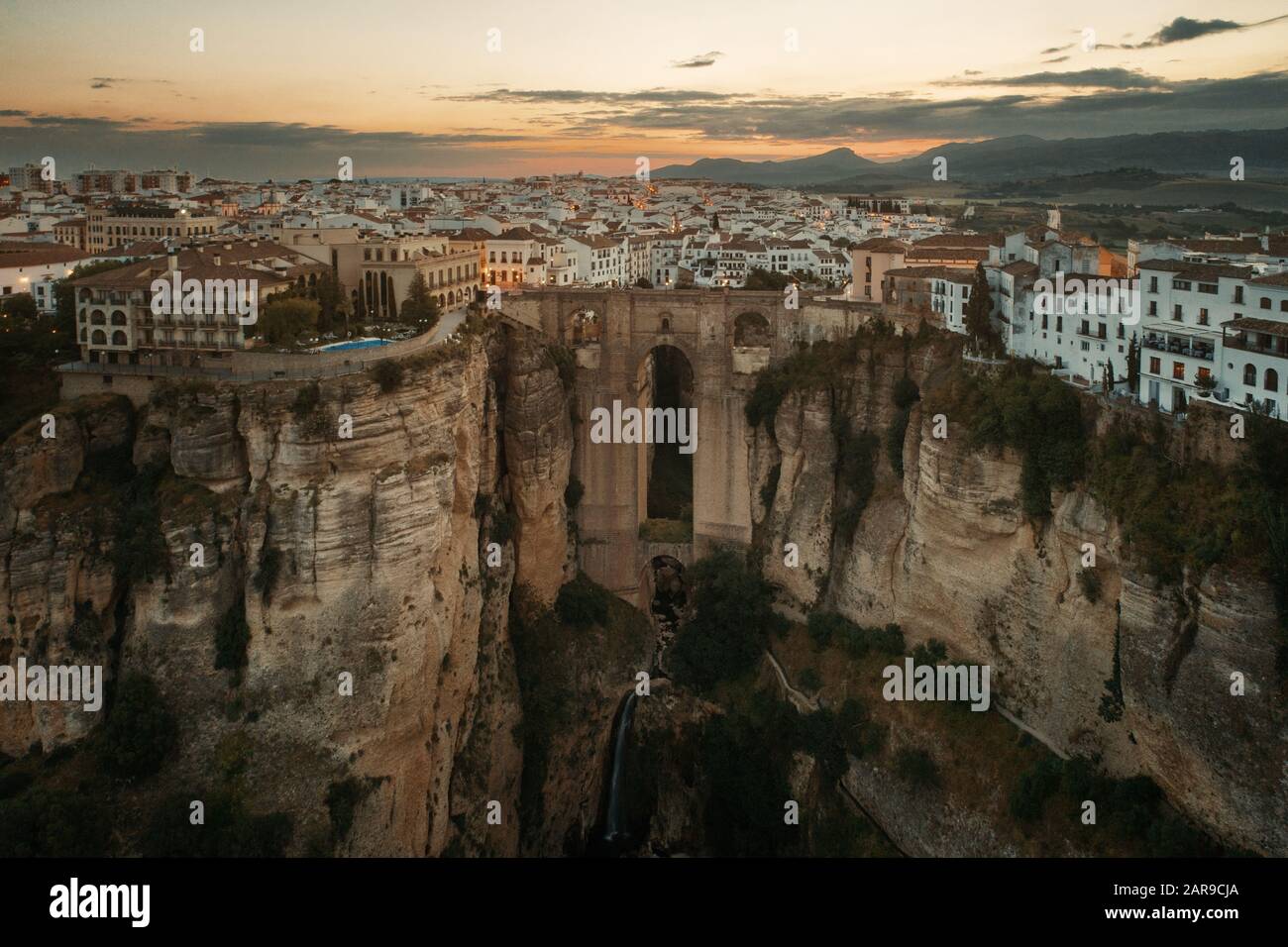 Puente Nuevo or New Bridge aerial view in Ronda Spain Stock Photo - Alamy