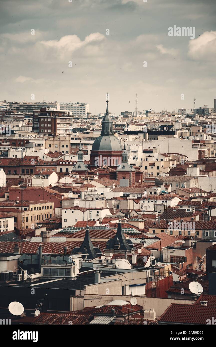 Madrid rooftop view of the city skyline in Spain Stock Photo - Alamy