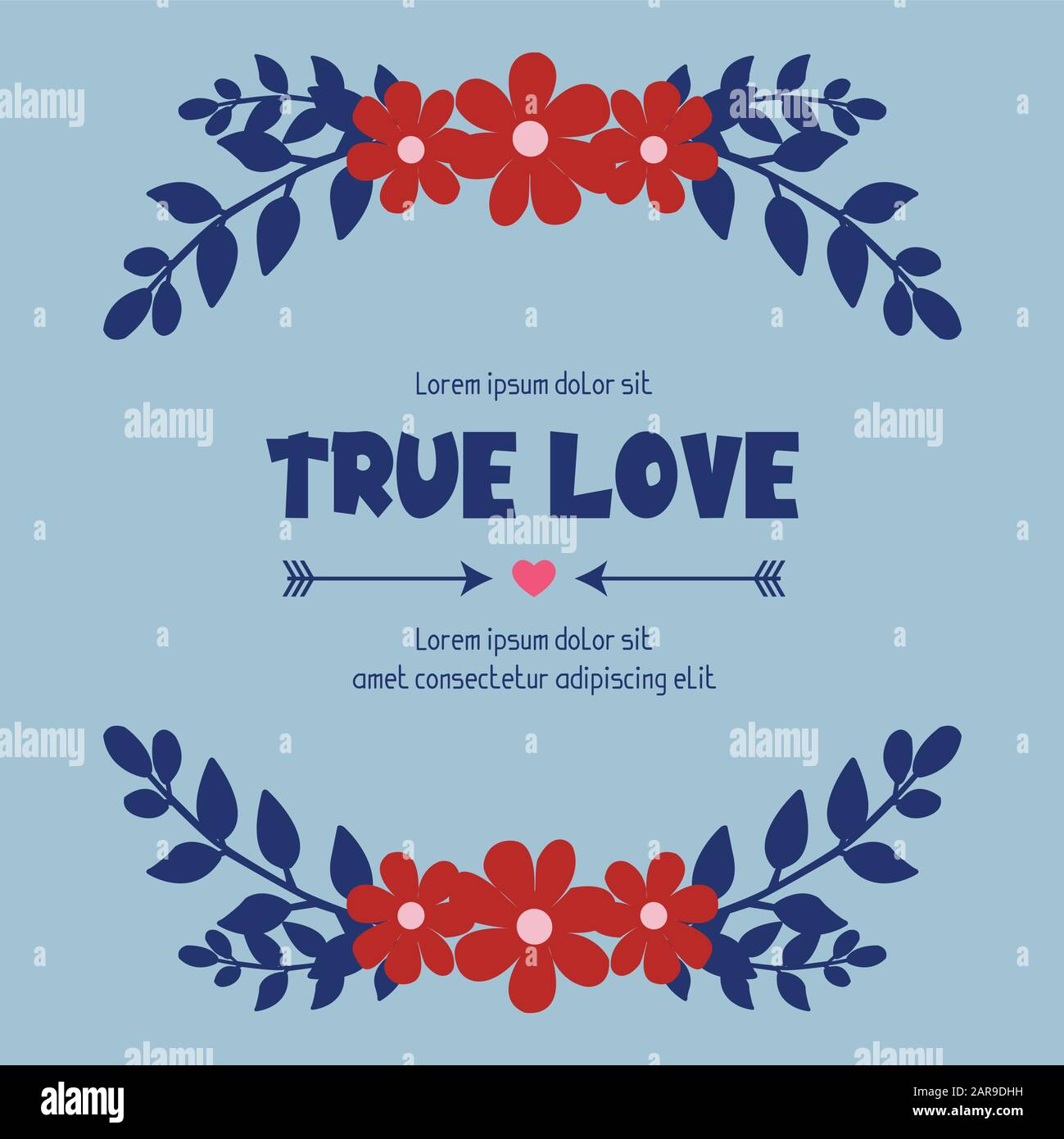 Romantic of true love greeting card design, with elegant pattern of