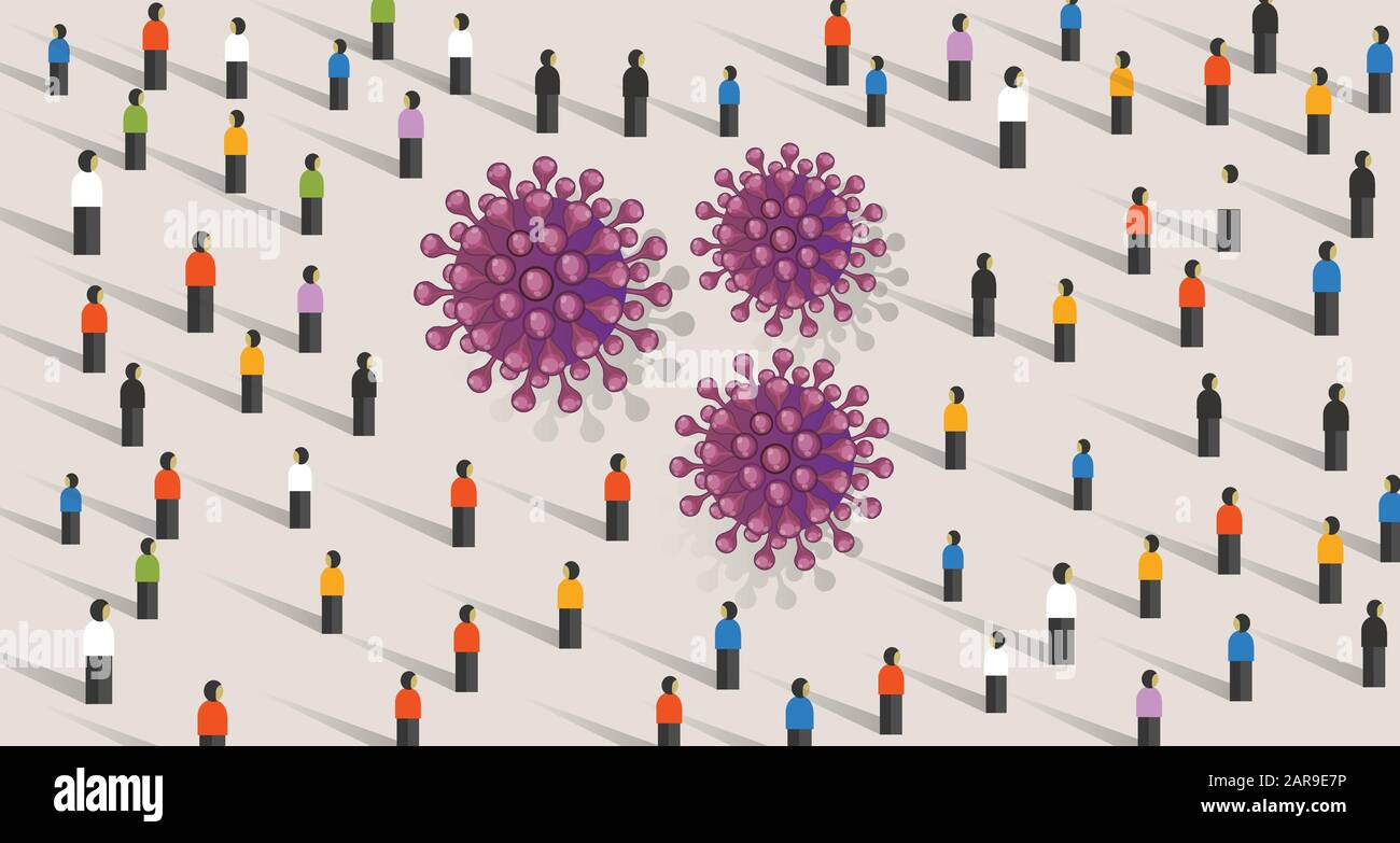 virus epidemic transmission crowd of people contagious transmission ...