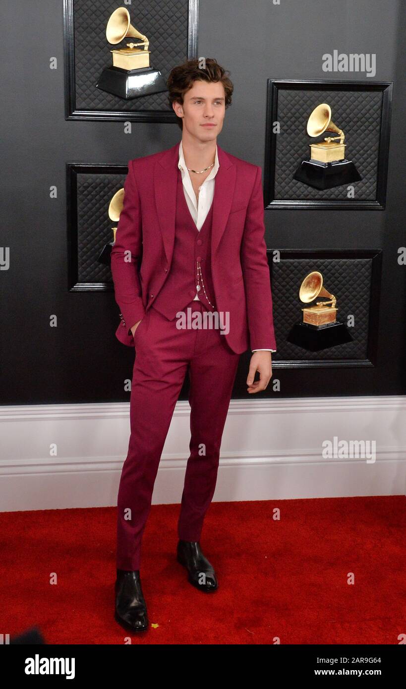 Los Angeles, USA. 26th Jan 2020. Shawn Mendes arrives for the 62nd ...