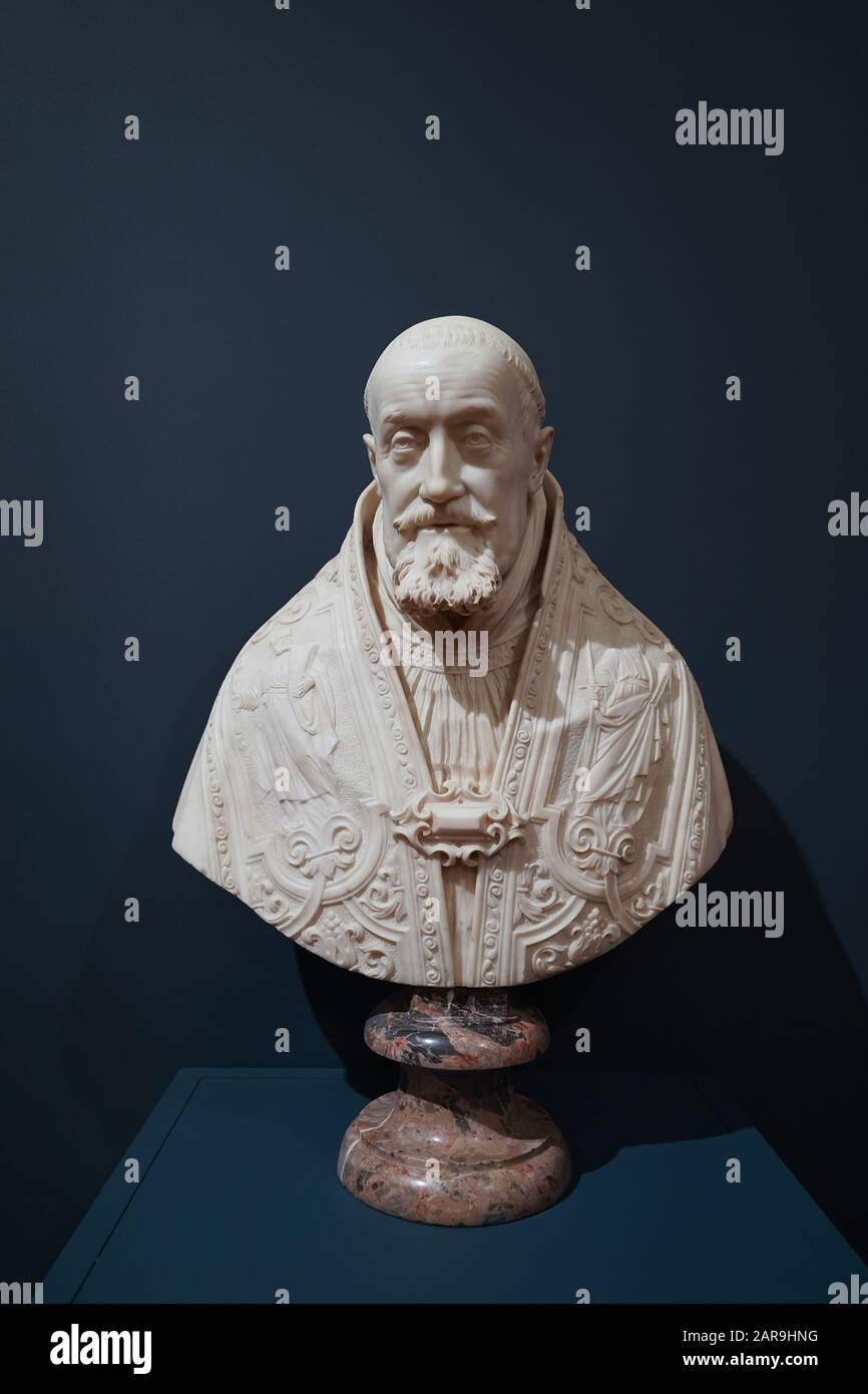 Pope Gregory XV marble sculpture by Gian Lorenzo Bernini in 1621 Stock Photo