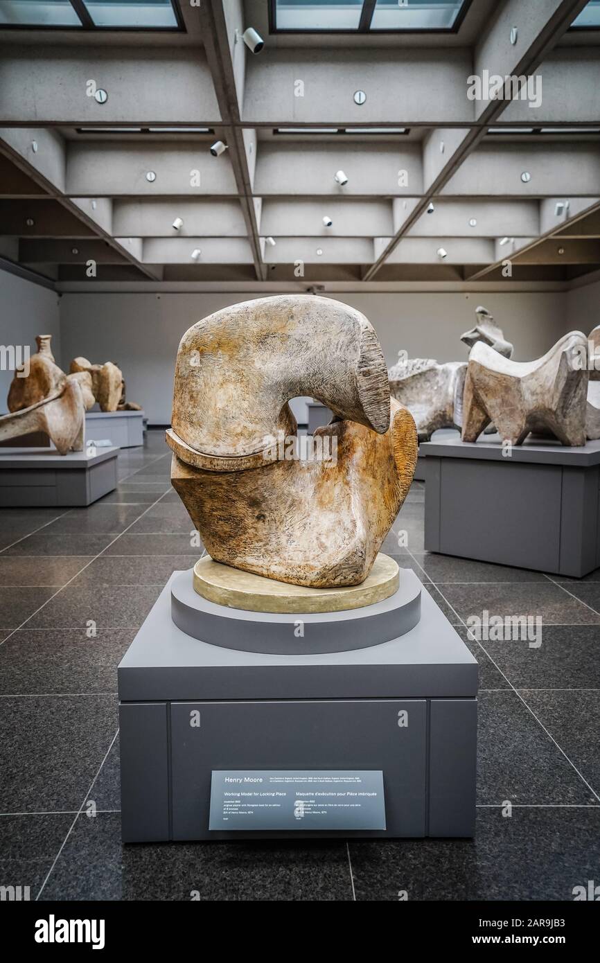 British sculptor Henry Moore sculpture centre inside art gallery of Ontario  in Toronto Canada Stock Photo - Alamy