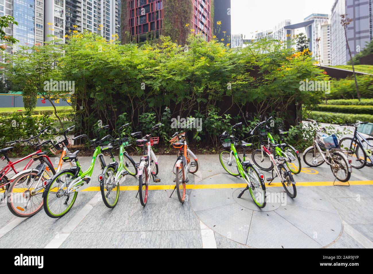 Bicycle parking lot at Guoco Tower premises. Singapore Stock Photo Alamy