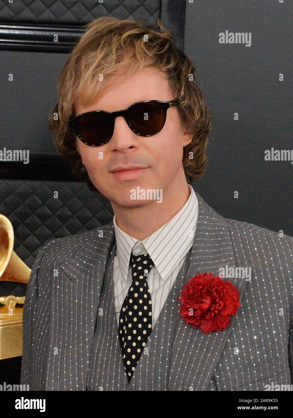 Los Angeles, USA. 26th Jan 2020. Beck arrives for the 62nd annual Grammy Awards held at Staples Center in Los Angeles on Sunday, January 26, 2020. Photo by Jim Ruymen/UPI Credit: UPI/Alamy Live News Stock Photo