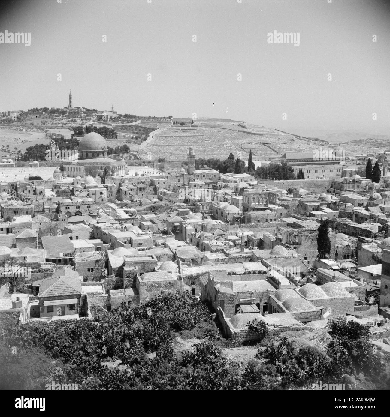 Middle East 1950-1955: Syria View of the city of Aleppo with the citadel  above Date: 1950 Location: Aleppo, Syria Keywords: fortresses, landscapes,  panoramas Stock Photo - Alamy