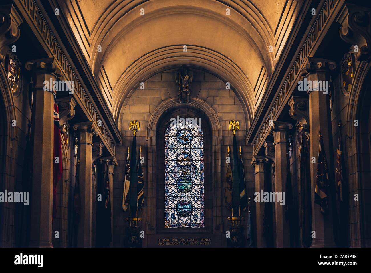 EDINBURGH, SCOTLAND DECEMBER 15, 2018: Interior of Scottish National War Memorial, made by some of Scotland finest artists and craftspeople to those Stock Photo