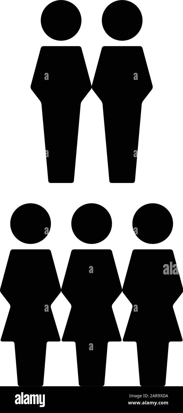 Group icon vector male and female people symbol avatar for business ...