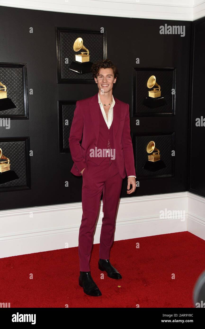 Los Angeles, CA. 26th Jan, 2020. Shawn Mendes at arrivals for 62nd ...