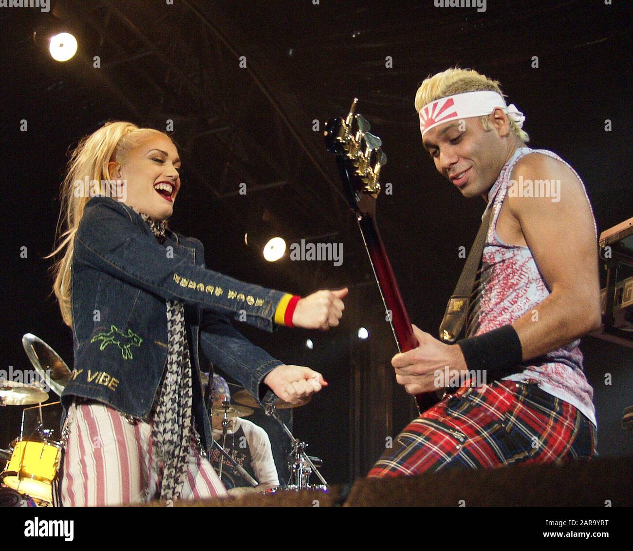 OCTOBER 26 Gwen Stefani and Tony Kanal of No Doubt perform at Turner Field in Atlanta,