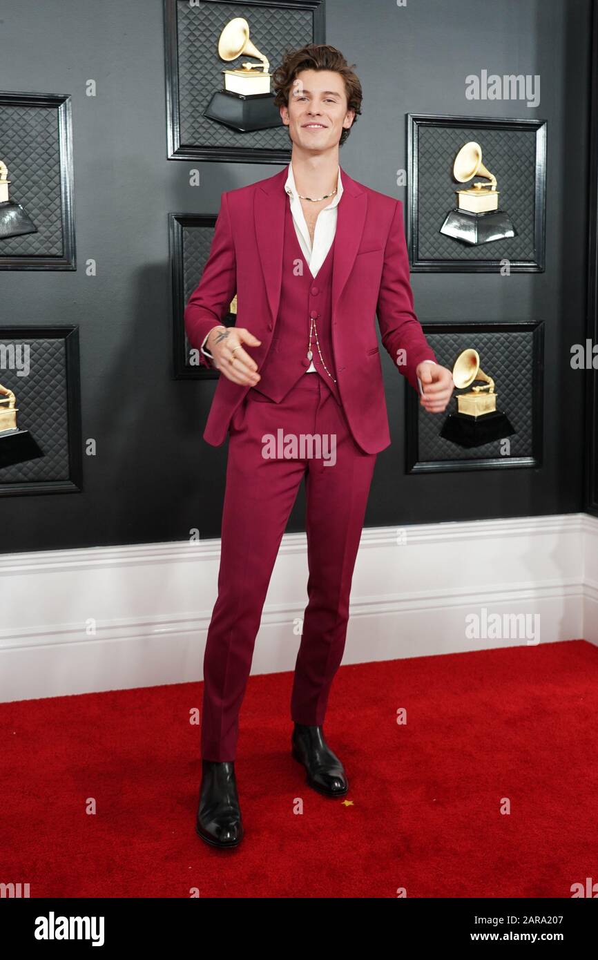 Los Angeles, Ca. 26th Jan, 2020. Shawn Mendes at the 62nd Grammy Awards ...