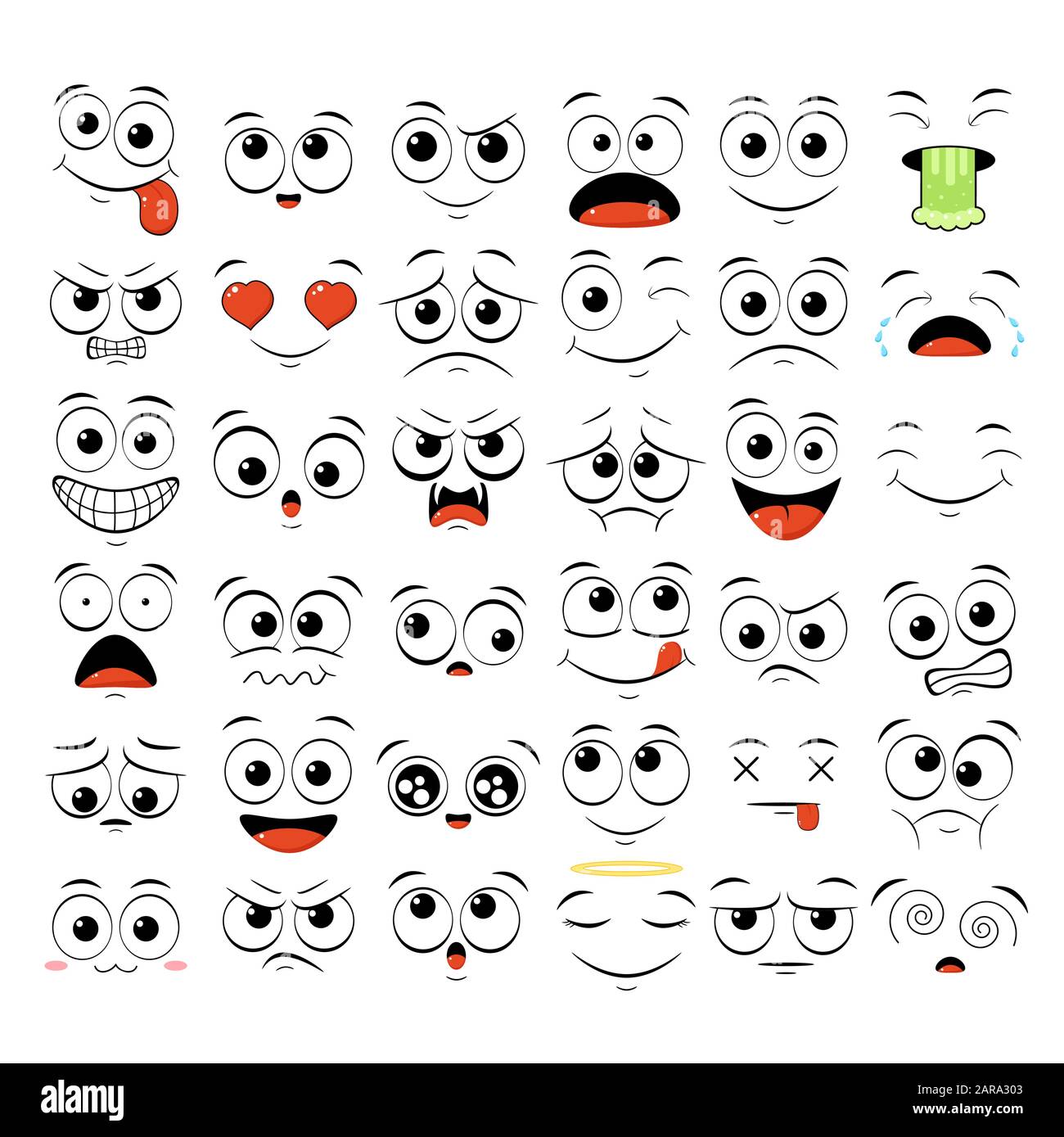 Cartoon Facial Expression Emotion Scared Sad Cry Eye (Download Now) 