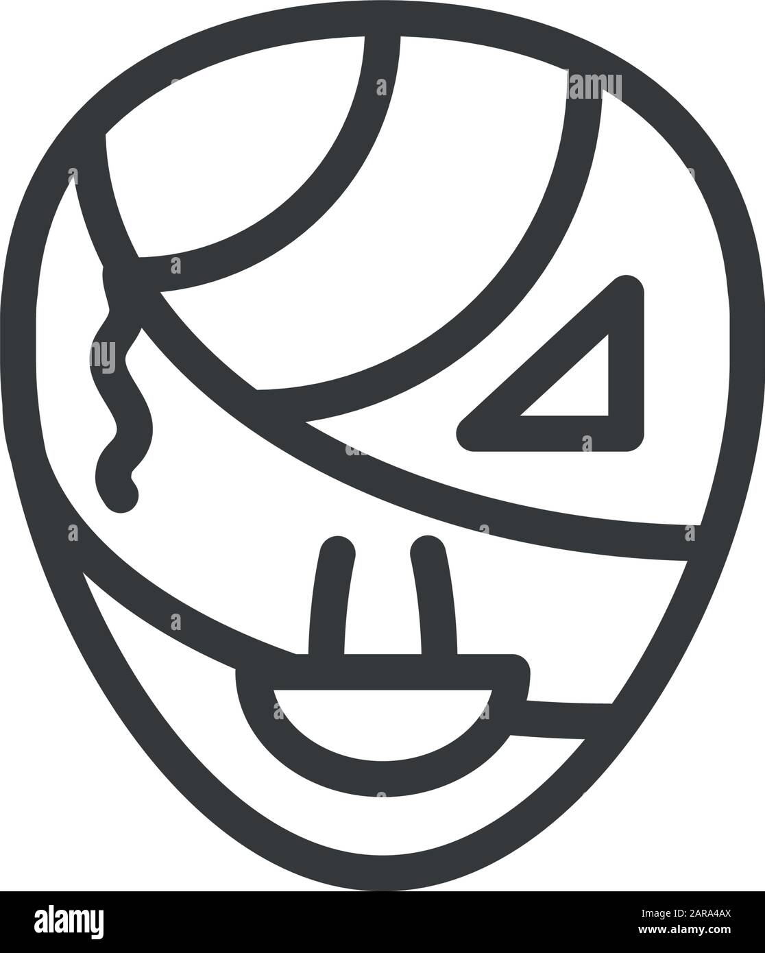 silhouette of mummy head on white background vector illustration design Stock Vector