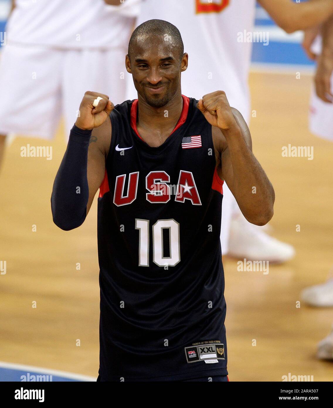Beijing Beijing, China. 24th Aug, 2008. RAU // BRYANT JUB A2408 RAU.JPG, BEIJING, CHINA, 08/24/2008, Kobe BRYANT, USA, the USA are Olympic champions in basketball, men's basketball finals, SPAIN - United States, SPA ESP - USA, 107 - 118, Olympic Summer Games Beijing 2008, Summer Olympics, Summer Olympics 2008 in Beijing, Olympics, | usage worldwide Credit: dpa/Alamy Live News Stock Photo
