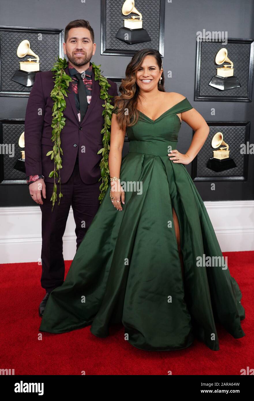 Los Angeles, Ca. 26th Jan, 2020. Imua Garza and Kimie Miner at the 62nd Grammy Awards at the Staples Center in Los Angeles, California on January 26, 2020. Credit: Tony Forte/Media Punch/Alamy Live News Stock Photo