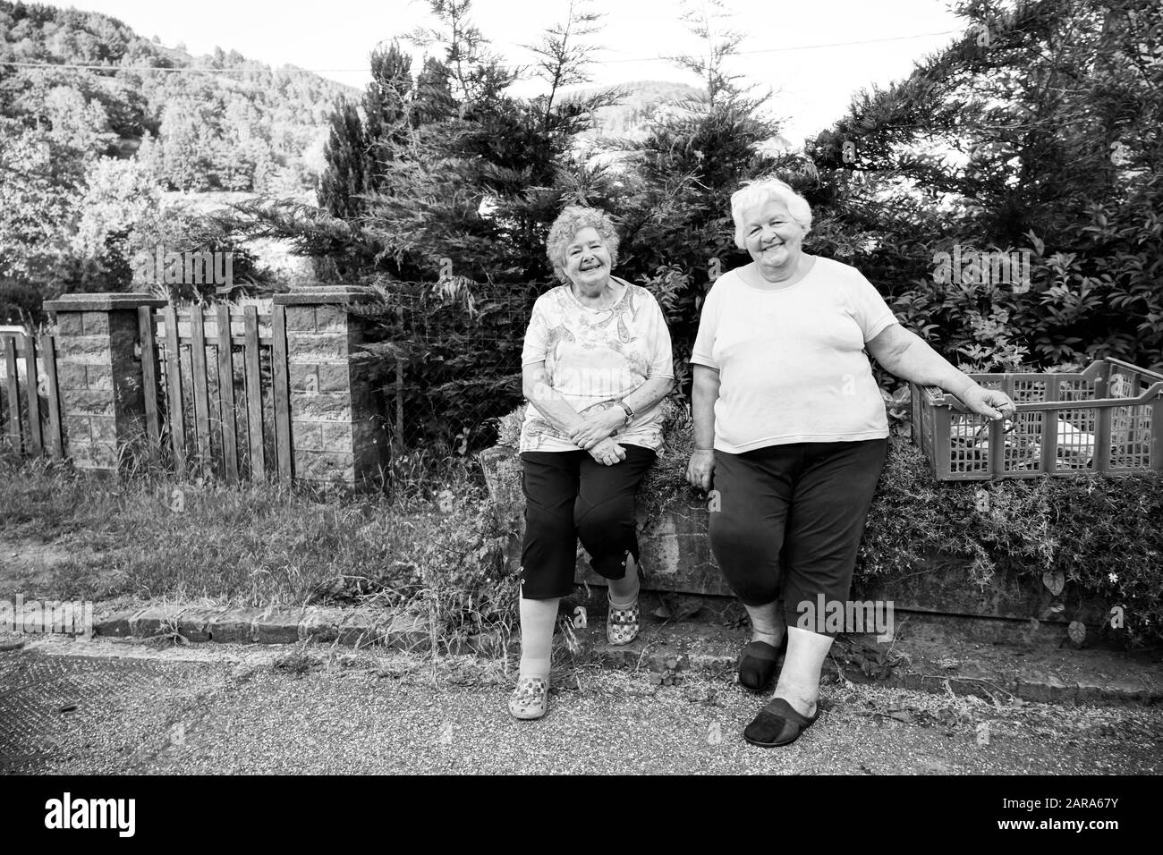 Two women, Storkensohn, Haut Rhin, Grand Est, France, Europe Stock Photo