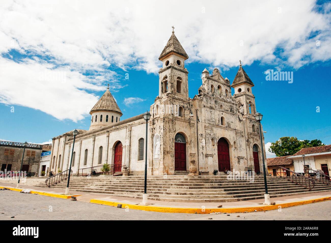 GRANADA, NICARAGUA NOVEMBER, 2019 Panorama of Church Guadalupe Stock