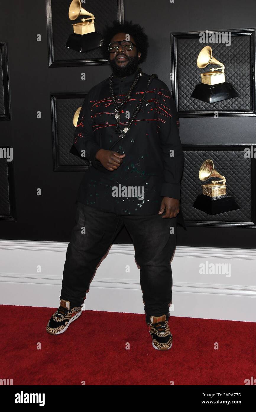 Los Angeles, CA, USA. 26th Jan 2020. Questlove arrives at the 62nd Annual Grammy Awards red carpet held at the Staples Center on January 26, 2020 in Los Angeles, California, United States. (Photo by Sthanlee B. Mirador/Sipa USA) Credit: Sipa USA/Alamy Live News Stock Photo