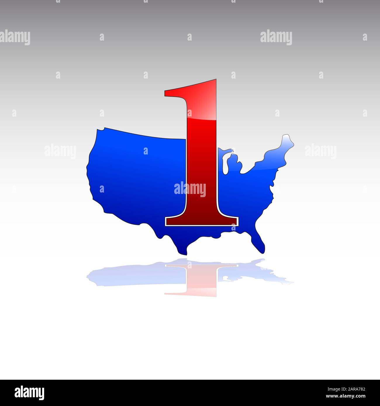 Vector sign number one in USA Stock Vector